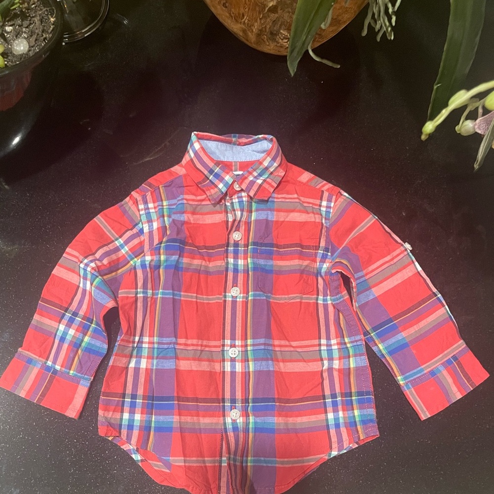 Janie and Jack plaid shirt.